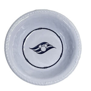 Disney Cruise Line DCL White Blue 8” Melamine Salad Cereal Bowl Mickey Mouse
